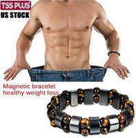 Tssplus Black&Magnetic Bracelet Hematite Stone Therapy Health Care Weight Loss Jewelry [US Stock]