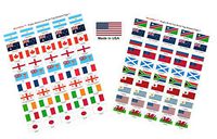 Made in USA! 100 Stickers with Name Representing The 2019 Rugby World Cup Teams; 1.5" x 1" Self Adhesive World Flag Stickers, Two Sheets of 50 Showcasing 5 Stickers for Each Team