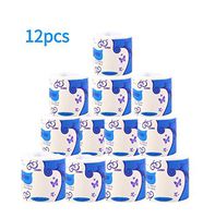 Ultra Plush Bathroom Tissue - 7-Mi 12 Rolls Toilet Paper, 2-Ply Embossed Toilet Paper, Portable Disposable Facial Tissue Health Cotton Roll Paper Face Cleaning Paper Towel Tissue