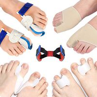 Bunion Corrector & Bunion Relief Protector Sleeves Kit 9 Piece- Treat Pain in Hallux Valgus, Big Toe Joint, Hammer Toe, Toe Separators Spacers Straighteners Splint Aid Surgery Treatment