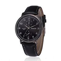 Fxbar,Fashion Leather Band Mens Watches Brand Business Wristwatch Casual Bracelet Watches(Black)