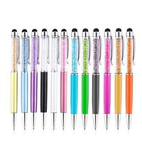 Universal Stylus Pens, ReachTop 12pcs Capacitive Stylus for Touch Screens Colorful Rhinestones 2 in 1 Ballpoint Pen Stylus Pen for Tablets Mobile Ipad iPhone Other Touch Screen Devices