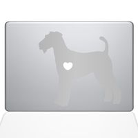 The Decal Guru I Love My Airedale Terrier Decal Vinyl Sticker, 15" MacBook Pro (2016 & Newer Models), Silver (1471-MAC-15X-S)