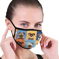 LAURA FERGUSON Half Face Mask Unisex Tactical Winter Face Cover for Skiing Happy Quilts Dog