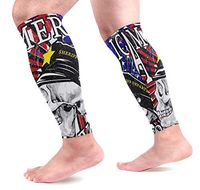 KEAKIA Skull Motorcycle Calf Compression Sleeves Shin Splint Support Leg Protectors Calf Pain Relief for Running, Cycling, Travel, Sports for Men Women (1 Pair)