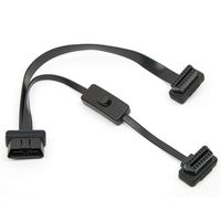 BestTeam OBD2 OBDii Cord 16 pin Male to Female Splitter Diagnostic Extension Cable with Power Switch to Avoid Battery Drain 2ft (1 to 2 with Switch)