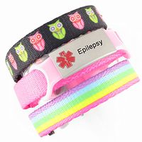 3 Bracelet Value Pack | Epilepsy, Medical Alert Bracelets | Choice of Fun Designs | Adjustable up to 6.5" Wrist Size | Medical ID Bracelets | Hoot & Rainbow