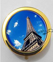 BlackKey Eiffel Tower Paris France Landscape Scenic Spot 3-Compartment Decorative Pocket Gift Box Case Organizer for Pill, Color 2 -226