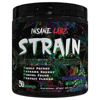 Insane Labz Strain nextHEMP Infused Mid Stimulant Pre Workout Powder, Loaded with Caffeine Yohimbine Fueled by AMPiberry, 30 Servings Blueberry Yum Yum
