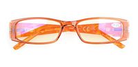 Reduce Eyestrain,Anti Blue Rays,UV Protection,Pattern Computer Gaming Glasses(Orange,Amber Tinted Lenses) +4.00