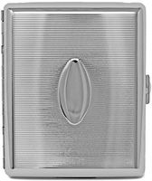 Silver Oval (Full Pack 100s) Metal-Plated Cigarette Case & Stash Box
