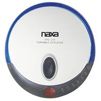 Naxa NPC-319 Slim Personal Compact Disc Player with Stereo Earphones, CD & CD-R Compatible, 2 Way Power, Programmable Track Memory, LCD Display, Blue