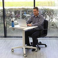 CHICTI Medical Adjustable Overbed Table Bedside, with Wheels Heavy-Duty Movable Couch Sofa End Laptop Cart Computer Table, Storage Tray for Home Dormitory Office Hospital