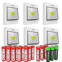 6 Pack Nebo Flipit Contemperory 240 Lumen COB LED Room/Closet/shed Light 6558 with 3 X EdisonBright AAA Alkaline Batteries Bundle