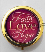BlackKey Faith Hope Love 3-Compartment Decorative Pocket Gift Box Case Organizer for Pill, Color 2 -1181