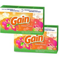 Gain Dryer Sheets - Island Fresh Scent - 34 Count Dryer Sheets Per Box - Pack of 2