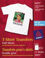 Avery Light Fabric T-Shirt Transfers for Inkjet Printers, Pack of 6