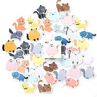 tealn Small Size Laptop Stickers Decals, 45pcs Doraking Boxed DIY Decoration Super Cute Cats Stickers