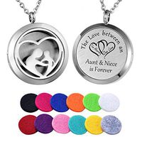 HooAMI Essential Oil Diffuser Necklace Aromatherapy Jewelry Mother Child Pendant - The Love Between an Aunt & Niece is Forever