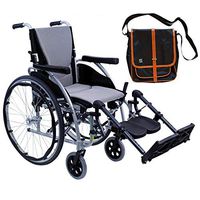 S-Ergo 125 Ergonomic Wheelchair | Seat Size 16" X 17" | Flip-Back Armrest | Upgraded to Elevating Legrests | Frame Color Silver & Free Black Medical Utility Bag with Trim!