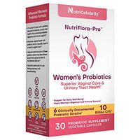 NutriFlora-Pro Probiotics for Women - Supports Vaginal & Urinary Health, Immune System & Digestive Support, Cranberry Pills Supplement, 10 Billion CFU Guaranteed, 6 Strains (30 Caps)