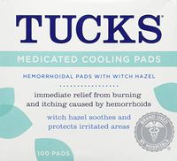 TUCKS Medicated Cooling Pads 100 Each (Pack of 2)