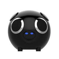 Multifunction 2 in 1 Cute Pig Bluetooth Wireless Speaker Portable Power Bank Loudspeaker FM Radio (Black)