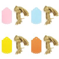 Wrapables 40 Count Gift Tags/Kraft Hang Tags with Free Cut Strings for Gifts, Crafts and Price Tags, Small Scalloped Edge