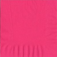 50 Plain Solid Colors Luncheon Dinner Napkins Paper - Hot Pink