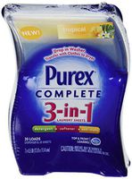 Purex 3 in 1 Laundry Sheets Tropical Escape, Detergent - Fabric Softener and Anti Static Cling All in One, 20 Pack in Hard Case