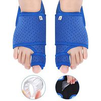 PXQ Bunion Corrector Splint with Arch Support Gel, Three-Dimensional Pressure Hallux Valgus Orthosis Corrector with Adjustable Hook and Loop, Toe Straightener and Small Toe Correction Strap,Blue