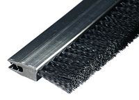 Tanis Brush FPVC122036 Stapled Strip Brush with Flexible PVC, Clip Style, 2 Rows, 0.012" Black Nylon Bristles, 3' Overall Length, 2" Trim Length, 2-29/32" Overall Height