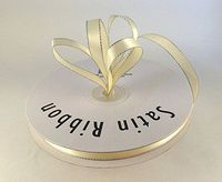 Ben Collection 1/4" X 50 Yards Double Face Satin Ribbon with Metallic Silver Edge (Ivory)