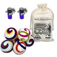 Wool Dryer Balls with Free Oil Clips, Reusable Natural Fabric Softener and Deodorizer, 6-Pack Swirl Dryer Balls, 2-Pack Oil Clips