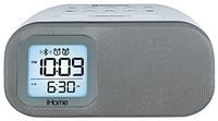 iHome iBT210WS Bluetooth Dual Alarm FM Clock Radio with Speakerphone and USB Charging - White