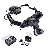 Magnifying Glasses LED Light Hands Free Headband Magnifier with 8 Detachable Lenses for Reading, Jewelry Loupe, Electronic Repair,Watch,Black