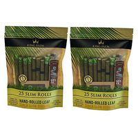 King Palm Slim Size Natural Pre Wrap Palm Leafs (2 Packs, 50 Rolls)