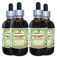 Saw Palmetto (Serenoa Repens) Glycerite, Organic Dried Berries Alcohol-Free Liquid Extract (Brand Name: HerbalTerra, Proudly Made in USA) 4x4 fl.oz (4x120 ml)