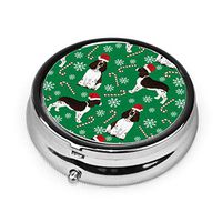 English Springer Spaniel Custom 2.1 Inches Round Pill Box Tablet Medicine Pocket Purse Travel Pill Vitamin Decorative Box Case Holder