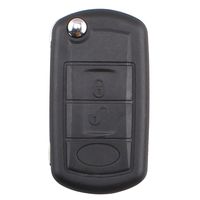 KEMANI Uncut Flip Remote Key Shell Car Fob Case Replacement For Land Rover Discovery LR3 Range Rover Sport 3 Buttons