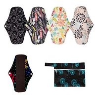 5 Medium Panty Liners 1 Wet Bag Mama Cloth Reusable Washable (Splatter, M Panty Liners)