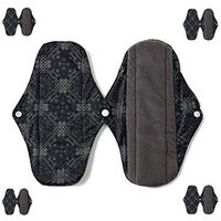 Aks Yue Reusable Sanitary Napkin Pads, Panty Lining with a Wet Bag, high-Flow Night-Washing Menstrual Sanitary Napkins (Pack of 5)