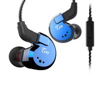 hellodigi TRN V80 2BA+2DD Hybrid in Ear Earphone,Quad Driver HiFi Monitors Dynamic Headphone,Super Bass with Detachable 0.75mm 2pin Cable (Blue, with mic)
