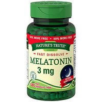 Nature's Truth Melatonin 3 mg Fast Dissolve Tabs Natural Berry Flavor - 180 ct, Pack of 2