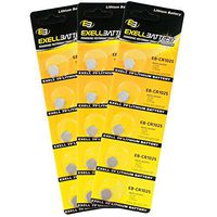 3X Exell 3-Volt Lithium Coin Cell Battery, EB-CR1025, 200 Milliamp Hours, 5-Pack Replaces CR1025, DL1025, BR1025, KL1025, L1025, ECR1025, KCR1025, E-CR1025, KECR1025, 5033LC