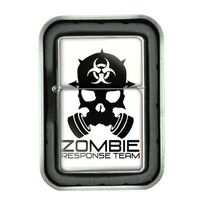 Windproof Refillable Oil Lighter with Tin Gift Box Zombie Design-006