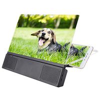 Hakeeta 12'' 3D Screen Magnifier with Stereo Speaker for Any Smartphones, Portable Movie Video Screen HD Amplifier can be Used as a Traditional Magnifying Glass,Enlarge Phone Screen