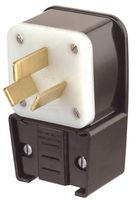 Leviton 9332-P 30 Amp, 125/250 Volt, Straight Blade, Plug, Industrial Grade, Non-Grounding, Angle, Black