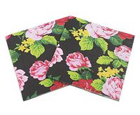 40 Count Paper Napkins, Designed Vintage Flowers Prints Cocktail Napkins, Serviettes Napkins for Weeding, Dinner and Party, Paper Luncheon Napkins 2-Ply, 13x13 Inch (Retro Collection, Flower 02)