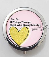 BlackKey I Can Do All Things Through Christ Who Strengthens Me 3-Compartment Decorative Pocket Gift Box Case Organizer for Pill, Color 1 -1486